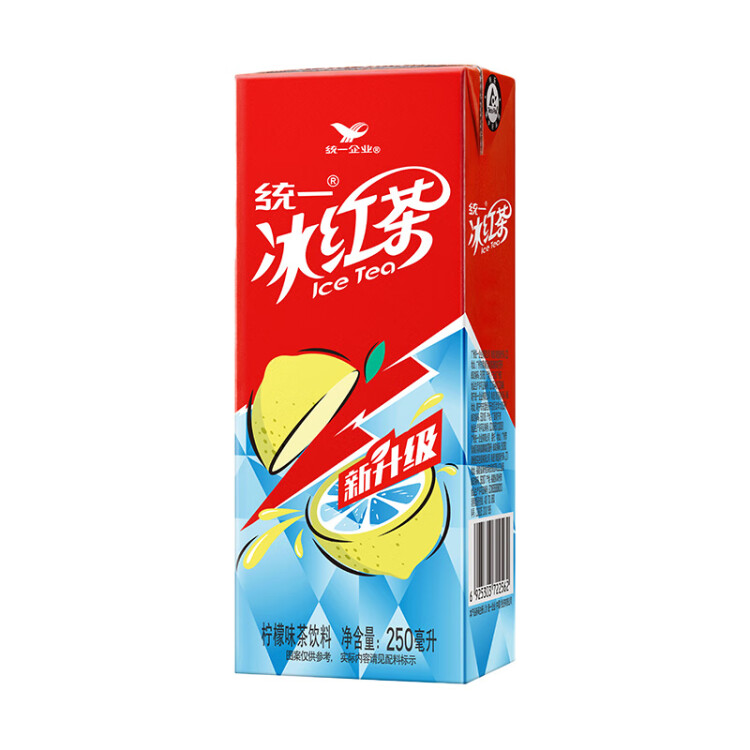 統(tǒng)一 冰紅茶（檸檬味紅茶飲料）250ml*24/箱整箱裝新舊包裝交替發(fā)貨 菜管家商品