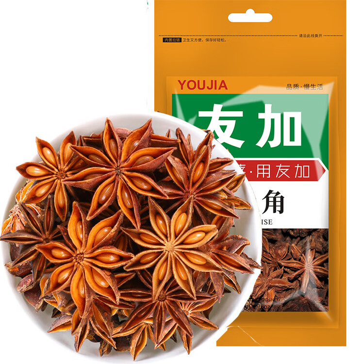 友加食品 八角50g袋装 大茴香大红大料卤肉烧炖肉香辛料包家庭厨房调味品 菜管家商品