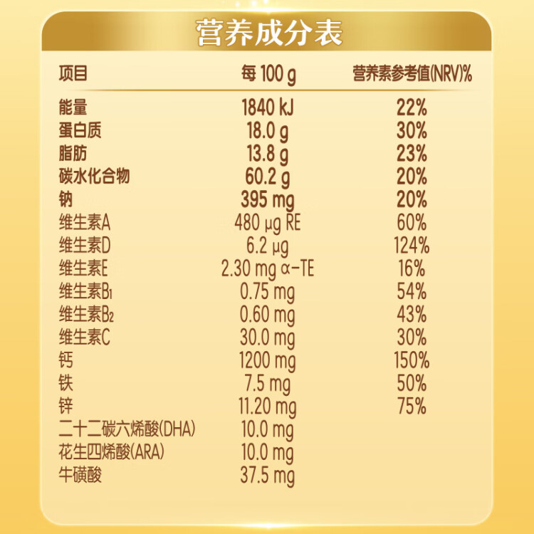 伊利高个子全聪学生高锌高钙奶粉400g 青少年 学生奶粉 DHA  光明服务菜管家商品