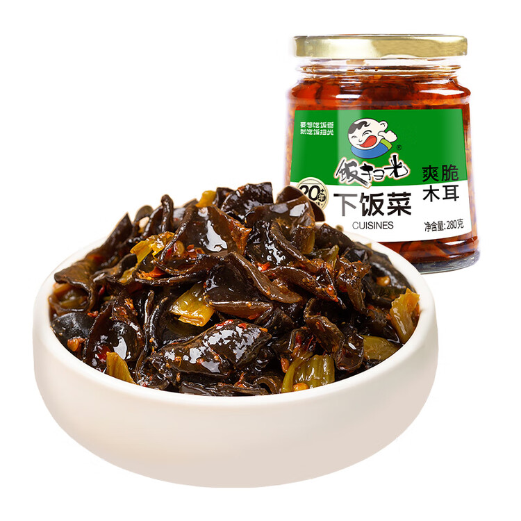 饭扫光 榨菜 爽脆木耳280g 下饭菜 香辣咸菜泡菜 拌饭拌面调味料 菜管家商品