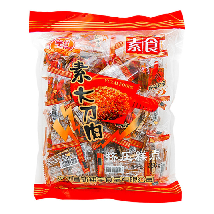 宇仔素大刀肉 208g 辣条 约36个网红休闲零食怀旧麻辣素食小吃面筋 菜管家商品