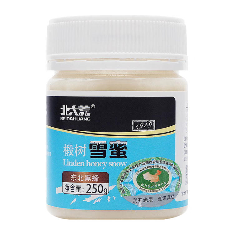 北大荒 东北黑蜂 1918地标认证 椴树雪蜜 纯蜂蜜250g 送父母长辈 光明服务菜管家商品