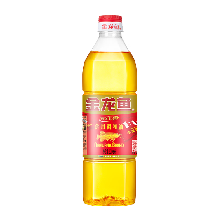 金龍魚 食用油 黃金比例食用調(diào)和油 900ml 光明服務(wù)菜管家商品