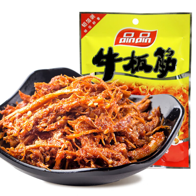 品品 丝状牛板筋 香辣味85g 休闲零食 童年回忆 牛肉干肉脯 菜管家商品