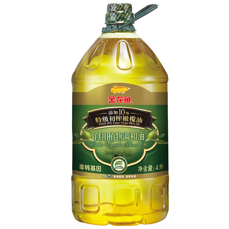 金龙鱼 食用油 初榨橄榄果香食用植物调和油4L（新老包装随机发货） 菜管家商品