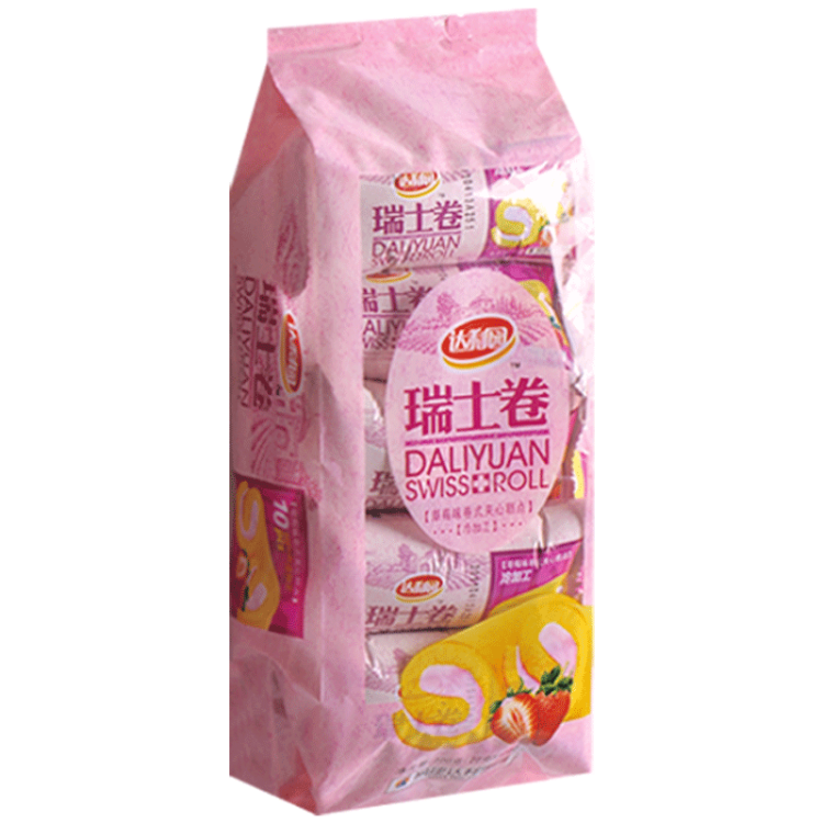 达利园瑞士卷草莓味200g饼干蛋糕卷零食早餐面包办公室点心 菜管家商品
