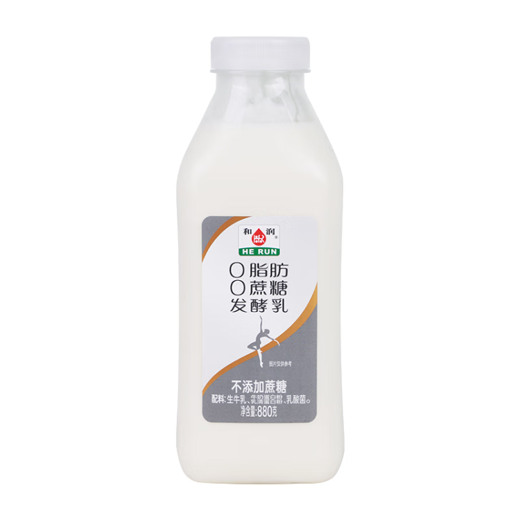 和潤O脂肪O蔗糖酸奶880g*1瓶脫脂無蔗糖低溫酸牛奶風(fēng)味發(fā)酵乳酸奶碗 菜管家商品