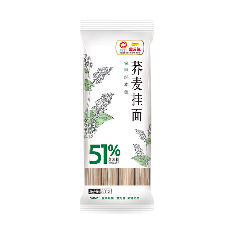金龙鱼 面条 挂面 荞麦面 51优+荞麦挂面 600g 低脂 汤面拌面蘸面 菜管家商品 商品图