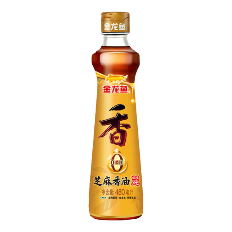 金龍魚純芝麻香油 480ml【一級】涼拌 調(diào)味 烹飪 火鍋 調(diào)味油  玻璃瓶 菜管家商品