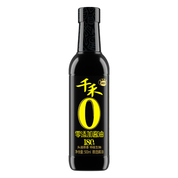 千禾零添加 180天醬油 500ml【0添加特級(jí)生抽】釀造炒菜涼拌調(diào)料 光明服務(wù)菜管家商品