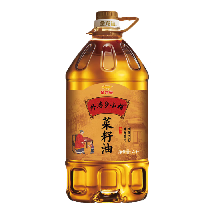 金龙鱼 食用油 非转基因 压榨外婆乡 小榨 菜籽油 4L 菜管家商品 商品图