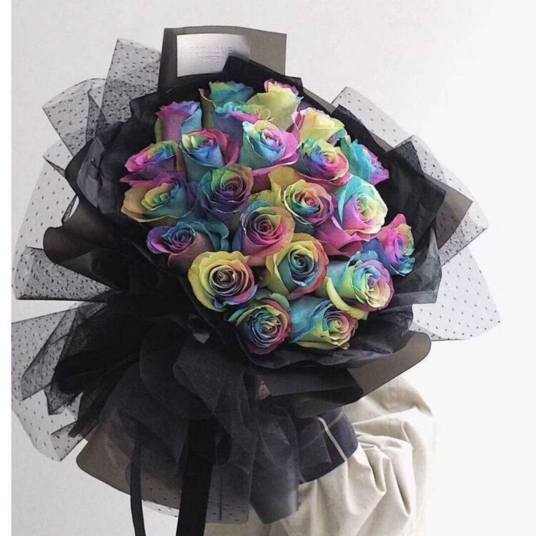 满味园七彩彩虹玫瑰花束礼盒鲜花速递七夕生日送女生礼物北京上海杭州南京广州深圳武汉成都西安沈阳送花21朵七彩玫瑰鲜花花束 真诚的爱 图片价格品牌评论 京东