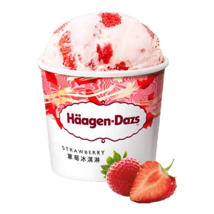 哈根達斯（Haagen-Dazs）【楊冪同款】經(jīng)典草莓味大桶冰淇淋473ml 菜管家商品