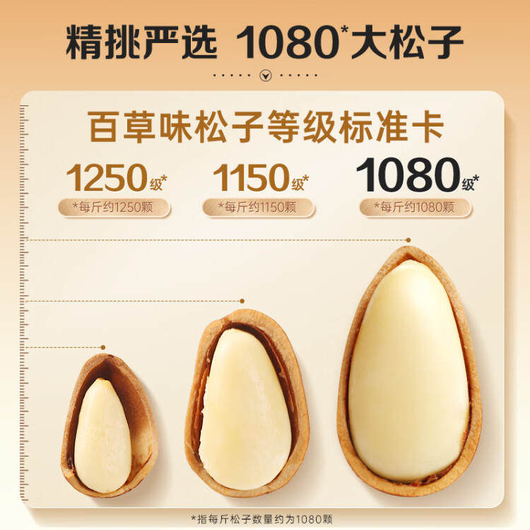 百草味 東北松子500g 堅(jiān)果量販?zhǔn)謩冮_口原味干果每日?qǐng)?jiān)果禮物送禮 光明服務(wù)菜管家商品