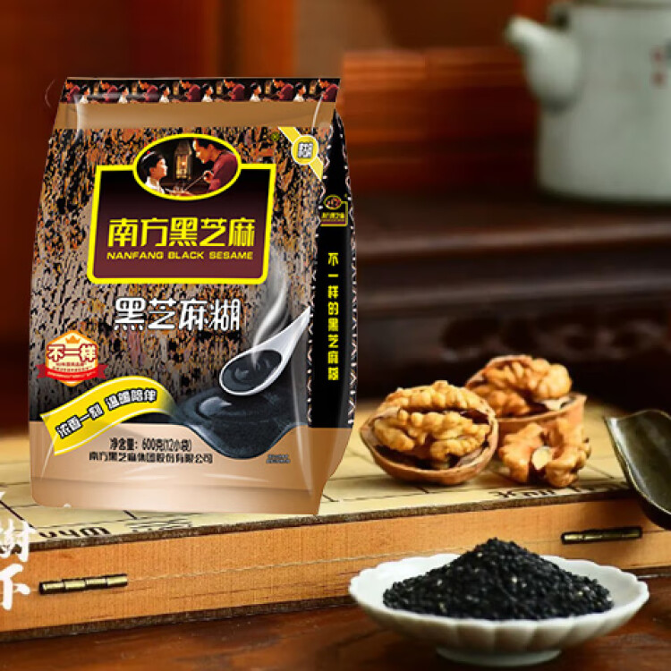 南方黑芝麻 核桃黑芝麻糊600g 五谷粉健身代餐【新老包裝隨機(jī)發(fā)貨】 菜管家商品