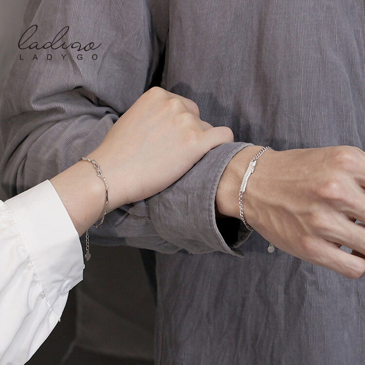 ladygo925银情侣手链一对手环手绳手工编织学生异地恋山有木兮纪念日