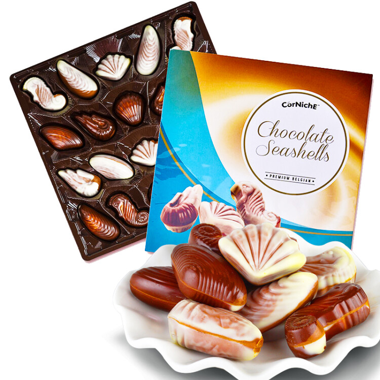 可尼斯（CorNiche）贝壳形夹心巧克力礼盒195g 比利时进口零食 送女友生日儿童节礼物
