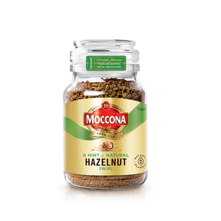 摩可纳（Moccona）榛果风味轻度烘焙冻干速溶黑咖啡95g瓶装 进口无蔗糖健身运动燃减 菜管家商品