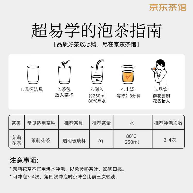 立顿茉莉花茶安徽黄山200g 非独立袋泡双囊茶包办公室下午茶2g*100包 菜管家商品