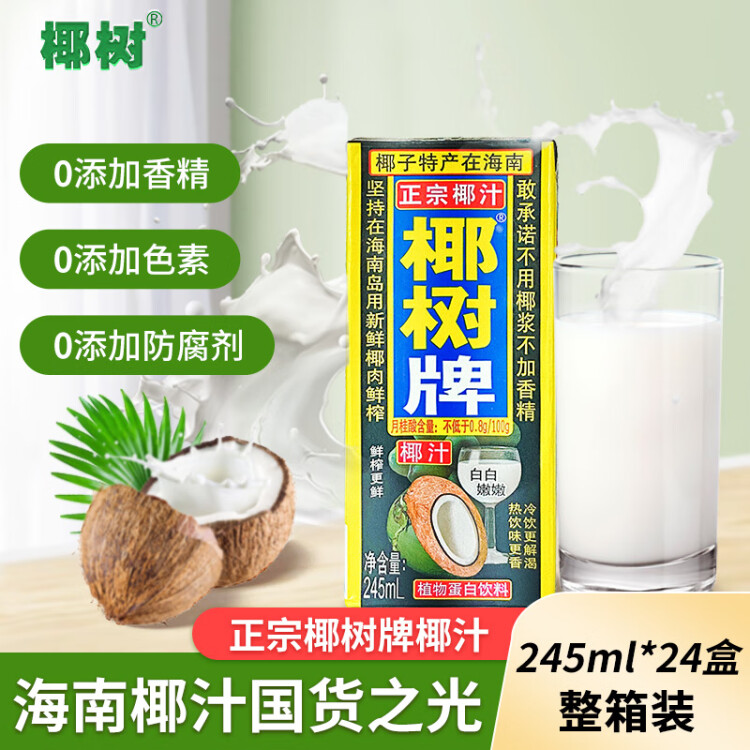 椰树牌正宗椰子汁   245ml*24盒 整箱装  植物蛋白饮料 菜管家商品