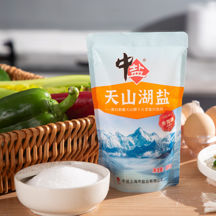 中鹽 天山湖鹽300g【未加碘】未添加抗結(jié)劑 中鹽出品 菜管家商品