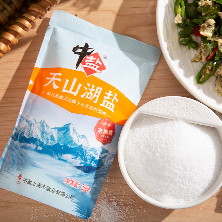 中鹽 天山湖鹽300g【未加碘】未添加抗結(jié)劑 中鹽出品 菜管家商品