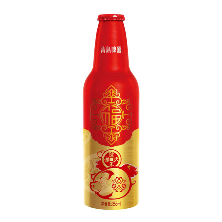 青島啤酒（TsingTao）喜慶 鴻運當頭禮盒355ml*12瓶 常規(guī)版/蛇年生肖版混發(fā) 光明服務(wù)菜管家商品