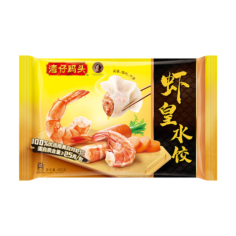 湾仔码头虾皇水饺400g24只早餐食品速食半成品面点生鲜速冻饺子 菜管家商品