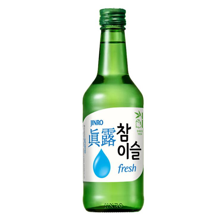 真露韩国烧酒 16度 360ml*6瓶 竹炭酒利口酒 年货送礼 菜管家商品