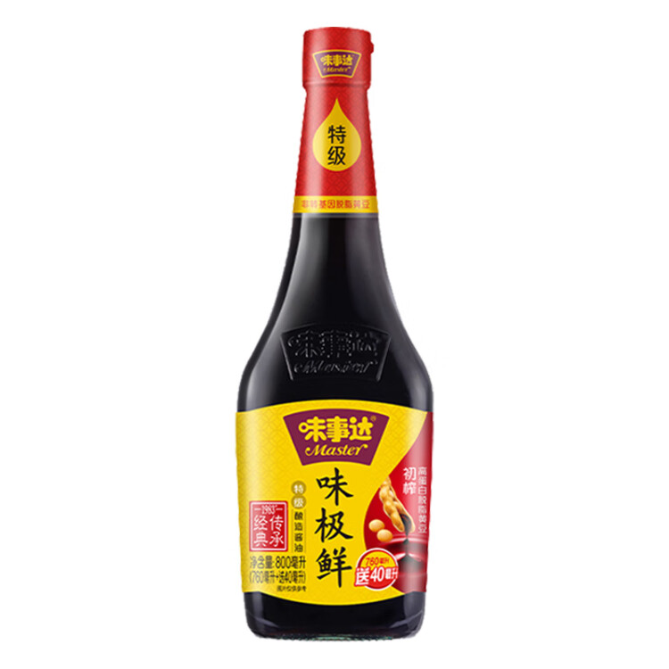 味事达 味极鲜系列 生抽酱油【特级酱油】800ml点蘸凉拌酿造酱油 光明服务菜管家商品