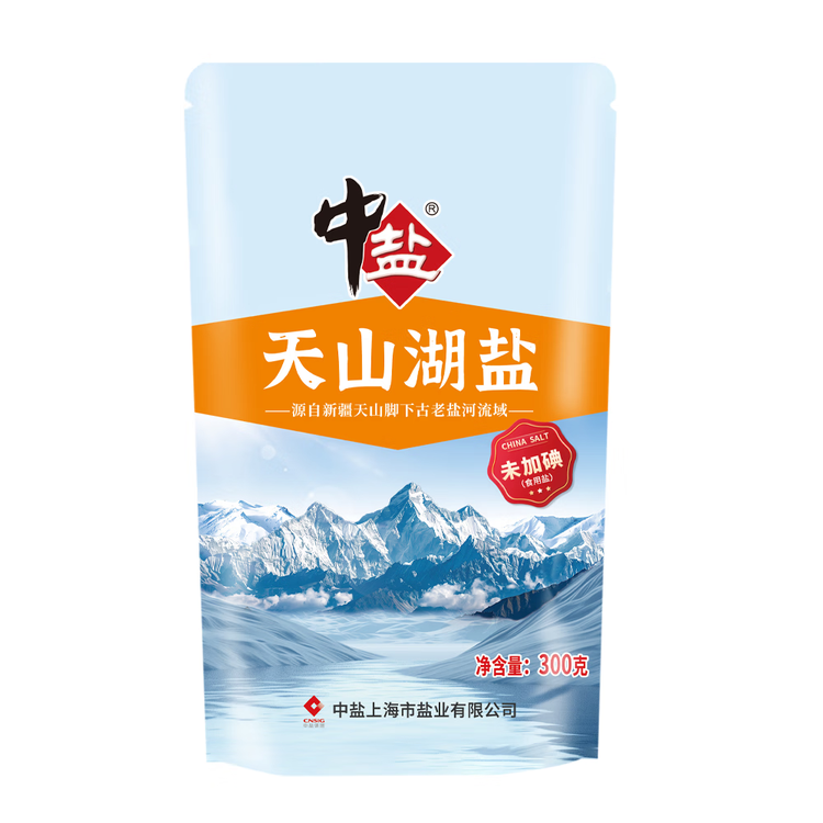 中盐 天山湖盐300g【未加碘 无抗结剂】天然湖盐食用盐 中盐出品 菜管家商品