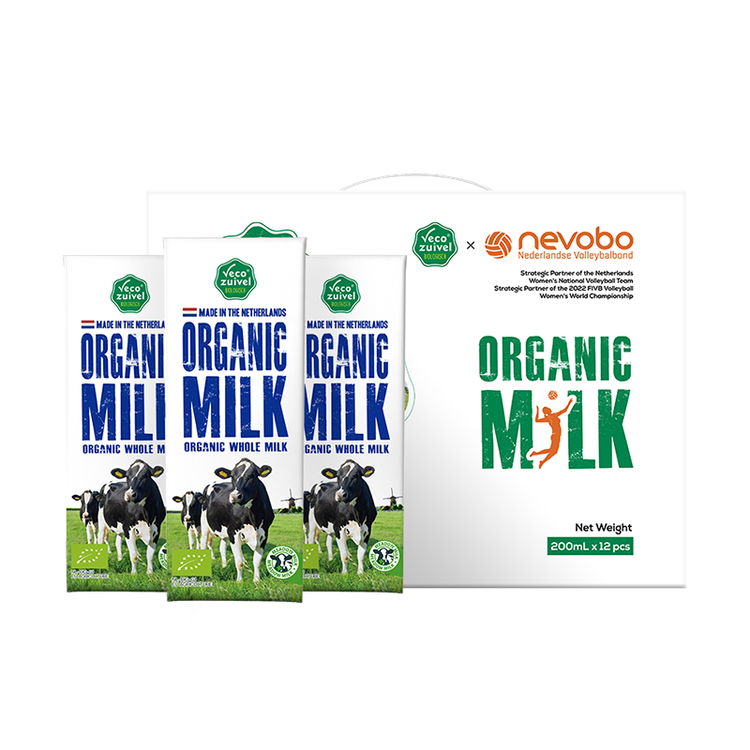 乐荷荷兰有机全脂牛奶200ml*12礼盒装 3.7g优质乳蛋白 营养早餐  菜管家商品