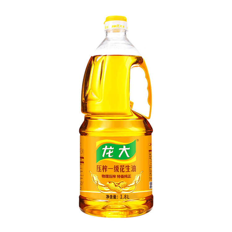 龙大【保真花生油】 食用油 压榨一级 特香花生油 1.8L 新花生新鲜油 菜管家商品
