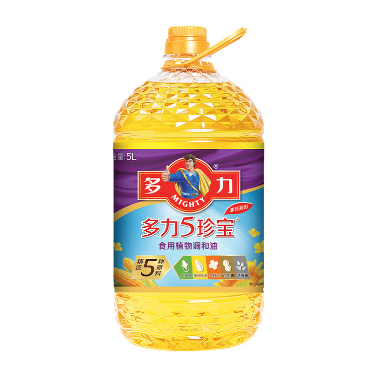 多力【张若昀同款】非转基因5珍宝食用植物调和油5L 清香型 植物油 菜管家商品