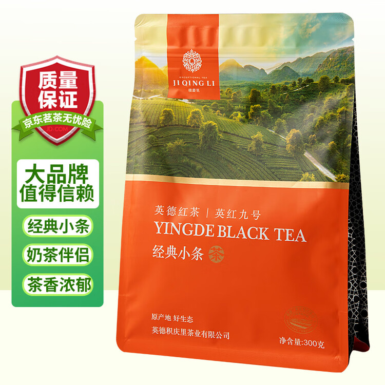 积庆里英红九号原产地大份量自饮口粮茶袋装英德红茶经典小条300g 菜管家商品