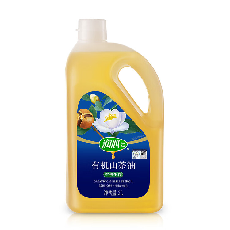 润心【保真山茶油】 有机油茶籽油 低温冷榨一级 食用油生榨*2L 菜管家商品