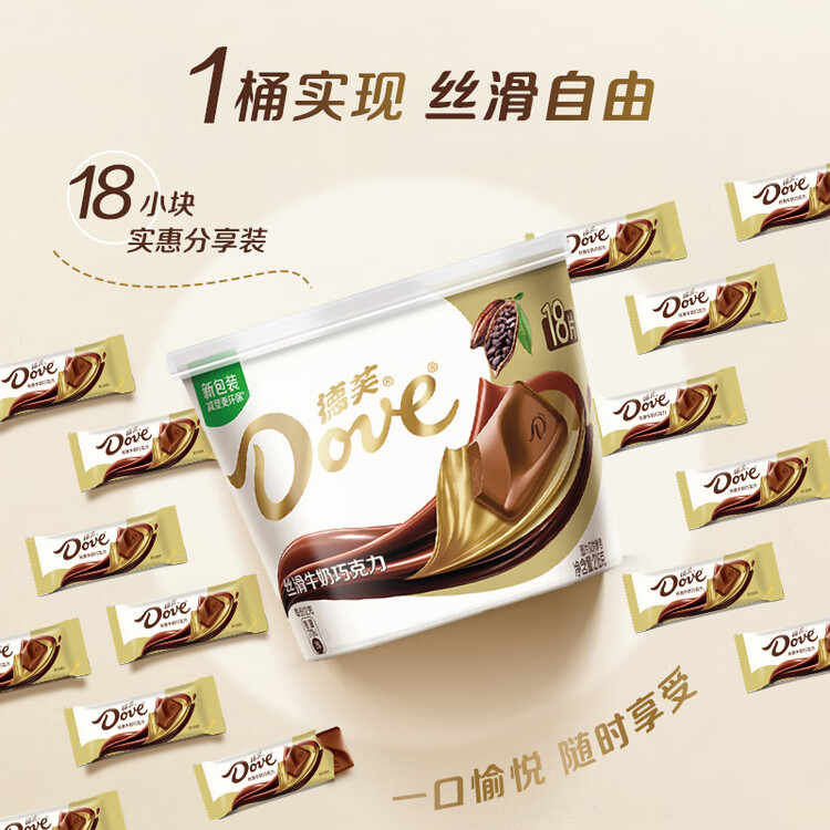 德芙 全家桶 丝滑牛奶巧克力 碗装18粒216g 休闲零食 糖果 生日礼物 菜管家商品