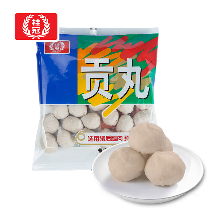 桂冠猪肉贡丸 340g 肉含量≥90% 精选猪后腿肉 火锅丸子食材 关东煮 菜管家商品 商品图
