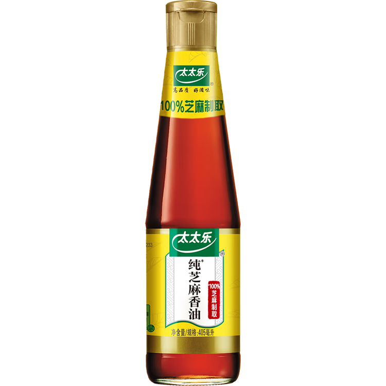 太太乐芝麻香油 物理压榨纯芝麻香油 405ml 凉拌蘸料火锅油碟