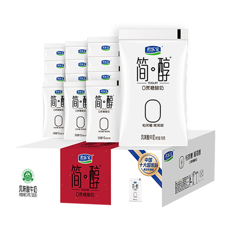 君乐宝 简醇 0蔗糖 150g *16袋  低温酸奶酸牛奶 生鲜健康轻食 菜管家商品