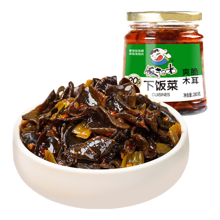 饭扫光 榨菜 爽脆木耳280g 下饭菜 香辣咸菜泡菜 拌饭拌面调味料 菜管家商品