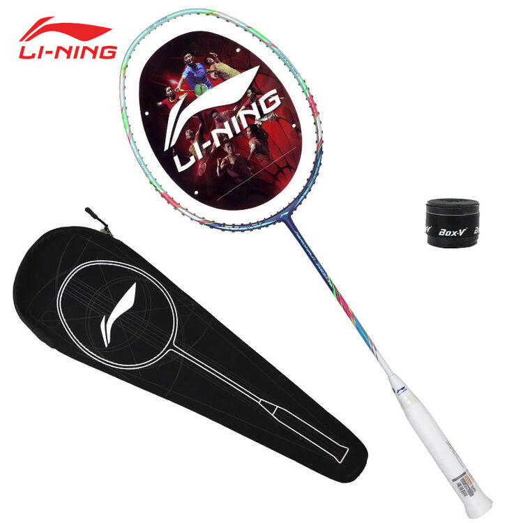 李宁(li-ning)风动7000i超轻比赛用拍羽毛球拍轻量型青紫色(空拍配线
