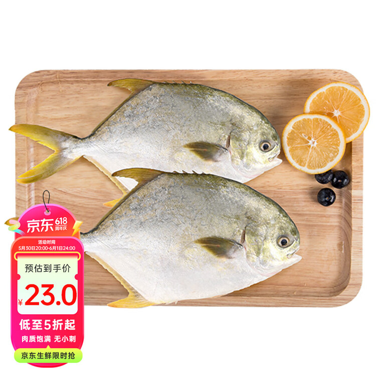 翔泰海南深海金鲳鱼700g2条火锅生鲜鱼类BAP认证 海鲜水产 菜管家商品