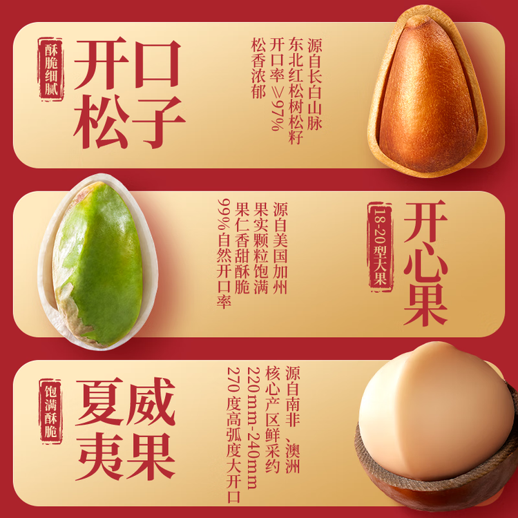 三只松鼠坚果零食礼盒2422g/20件混发 新年货零食送礼长辈【李宏毅同款】 菜管家商品