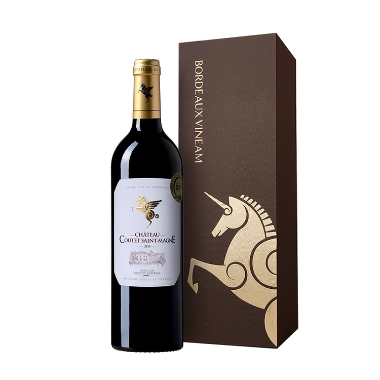 翡马（BORDEAUXVINEAM）圣曼尼酒庄干红葡萄酒单支礼盒装 750ml 法国进口红酒 年货节礼盒 菜管家商品
