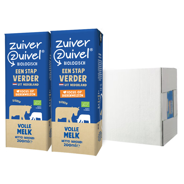 乐荷荷兰进口 有机全脂牛奶200ml*24盒 3.7g优质乳蛋白 三重有机认证 菜管家商品