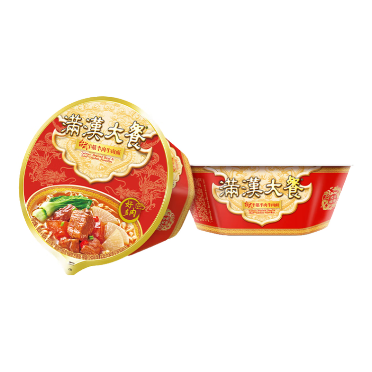 统一满汉大餐 台式半筋半肉牛肉面 碗面 200g*1碗 方便面速食面泡面  菜管家商品
