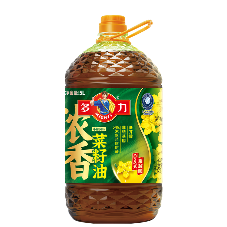 多力【沙溢同款】食用油 非转基因压榨浓香菜籽油5L 粮油 菜油 植物油 菜管家商品
