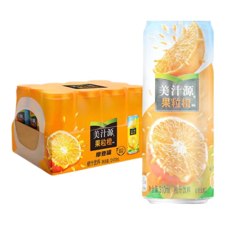 可口可乐（Coca-Cola）美汁源 Minute Maid 果粒橙 橙汁果汁饮料 310ml*12瓶 整箱装 菜管家商品