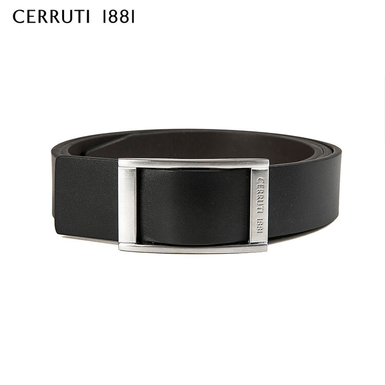 cerruti1881男士商务皮带时尚金属头简约休闲牛皮腰带c39b210191黑色